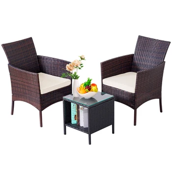 3-Piece Rattan Bistro Patio Set 1