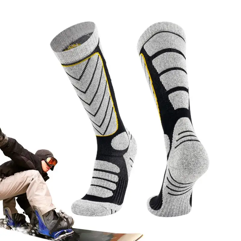 

Long Ski Socks Thick Thermal Snow Socks For Skiing Breathable Knee High Snow Socks Comfortable Thermal Winter Performance Socks