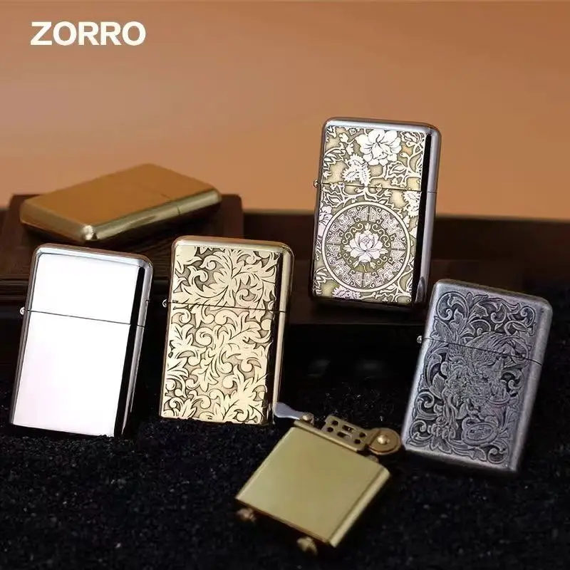 kojiro ZORRO's New Z790 Original Copper Kerosene Lighter, Peony