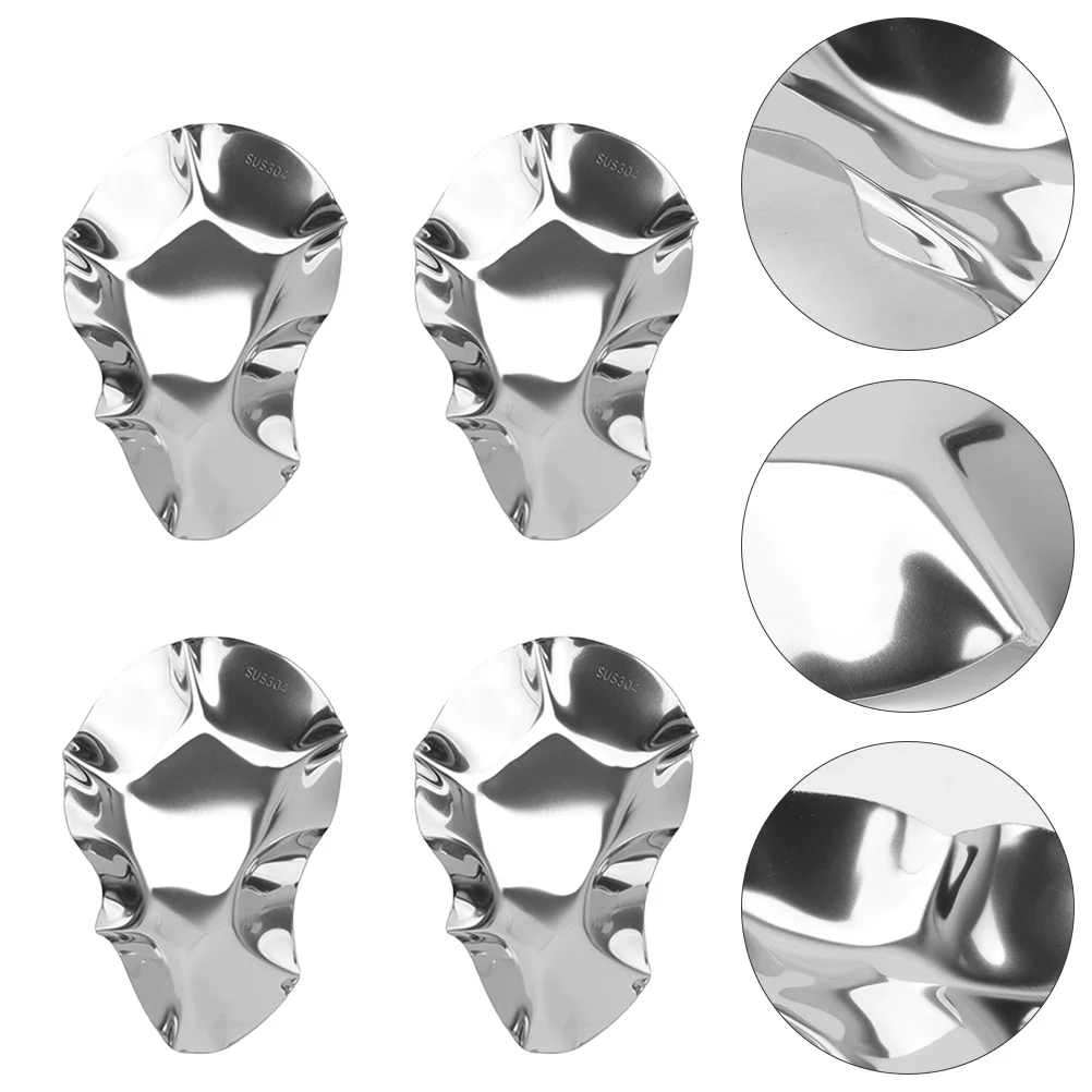 

6pcs Stainless Steel Oyster Dishes Dipping Sauce Dishes Dipping Bowls (Silver)