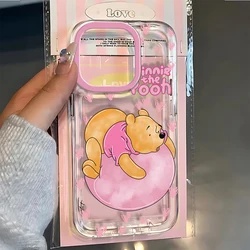 Pink Cute Winnies The Pooh Phone Case - Adorable Bear - Themed Back Cover - Samsung A22 4G (TTK - 298TK0513C1)