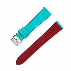 Vintage Genuine Leather Oil Wax Watch Band - Universal Quick Release Calfskin Wrist Strap - 20mm (Cyan brown)