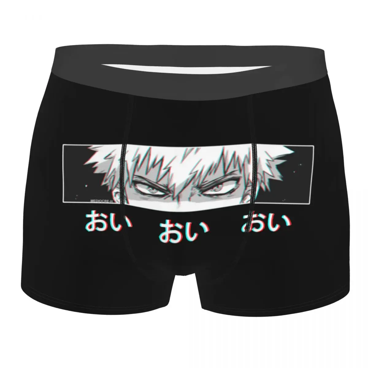 

Men's Boxer Briefs Shorts Panties Bakugo 'Oi Oi Oi' BLACK Version My Hero Academia Soft Underwear Homme Funny S-XXL Underpants