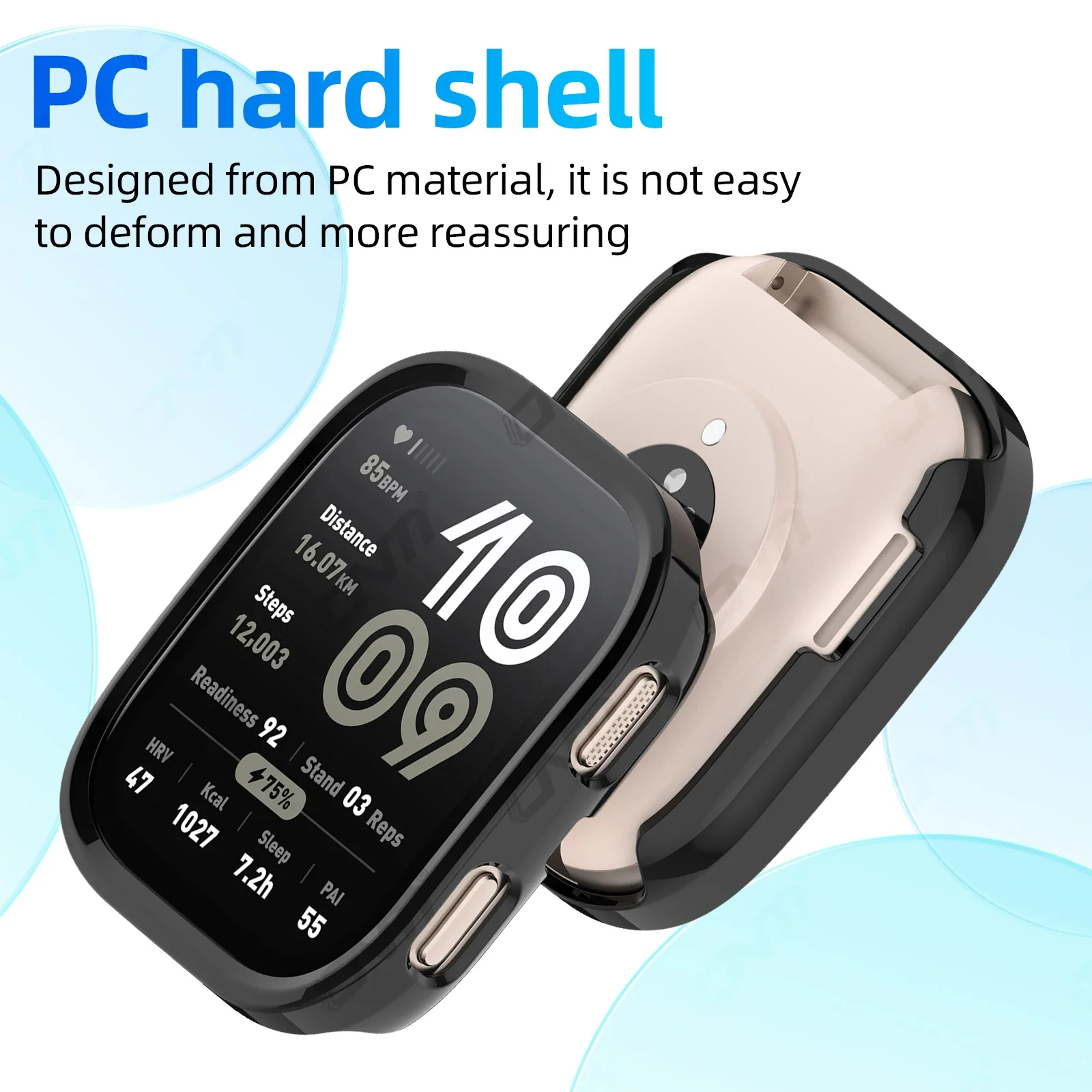 Durable Shockproof Hard Case Cover for Smartwatches - Sleek Protective Bumper Shell with Hollow Out Design