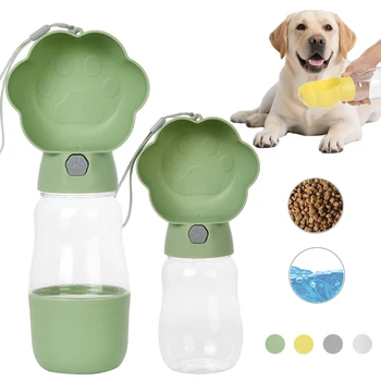 2 in 1 Dog Water Bottle With Food Container For Small Large Dogs Outdoor Portable Pet Drinking Bowl Puppy Cats Feeder Labrodor 1