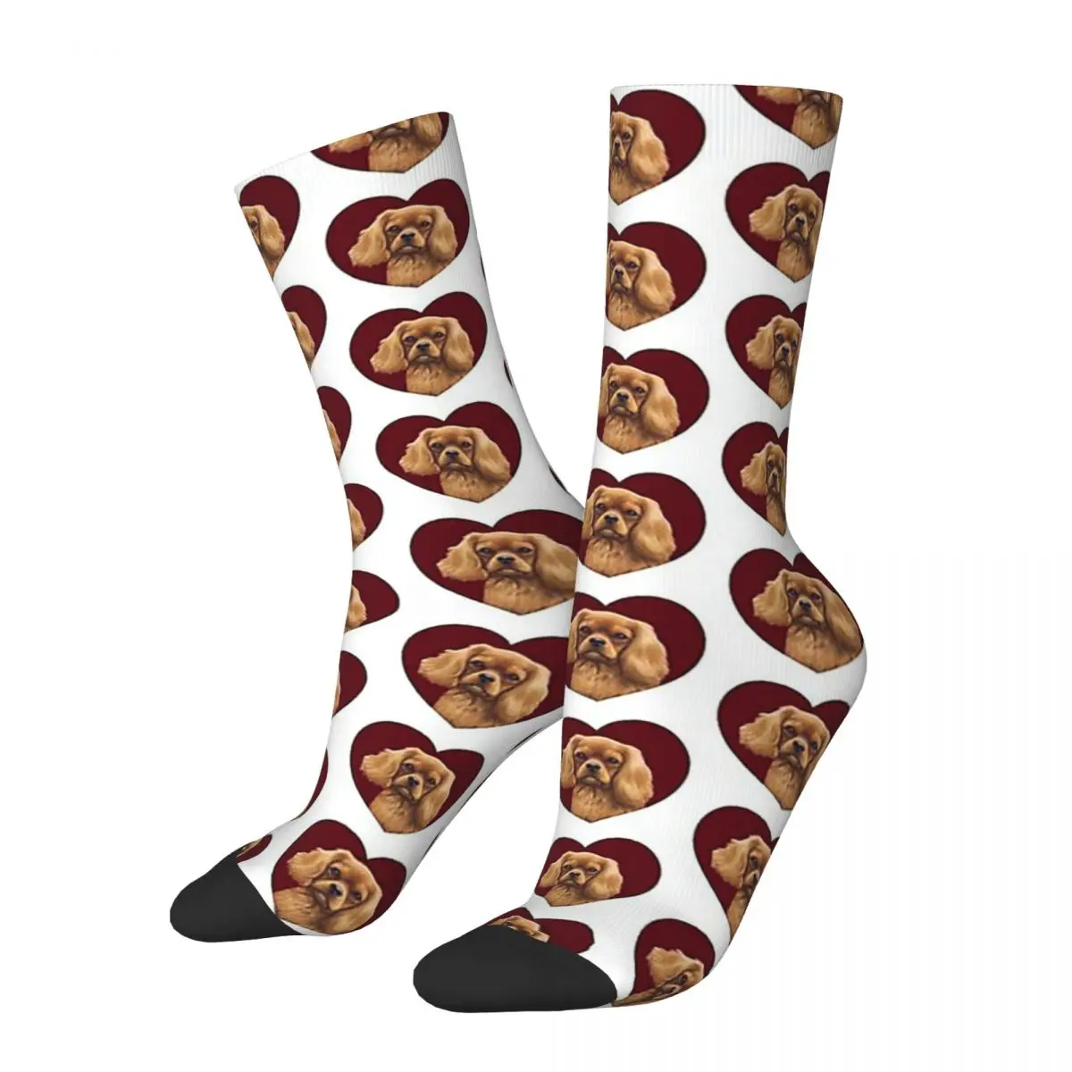 

Cavalier King Charles Spaniel - Ruby In A Heart Socks Harajuku High Quality Stockings All Season Long Socks for Man Woman Gifts