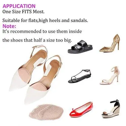 2Pcs Forefoot Insoles Shoes Sponge Pads High Heel Soft Insert Anti-Slip Foot Protection Pain Relief Women Shoes Insert Insoles