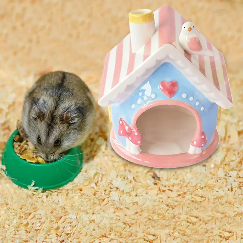 Gerbil House Cute Hamster Home Cool Beds Creative Chinchilla Hut Pet Cage Accessories Gerbil Houses And Hideouts Small Animal