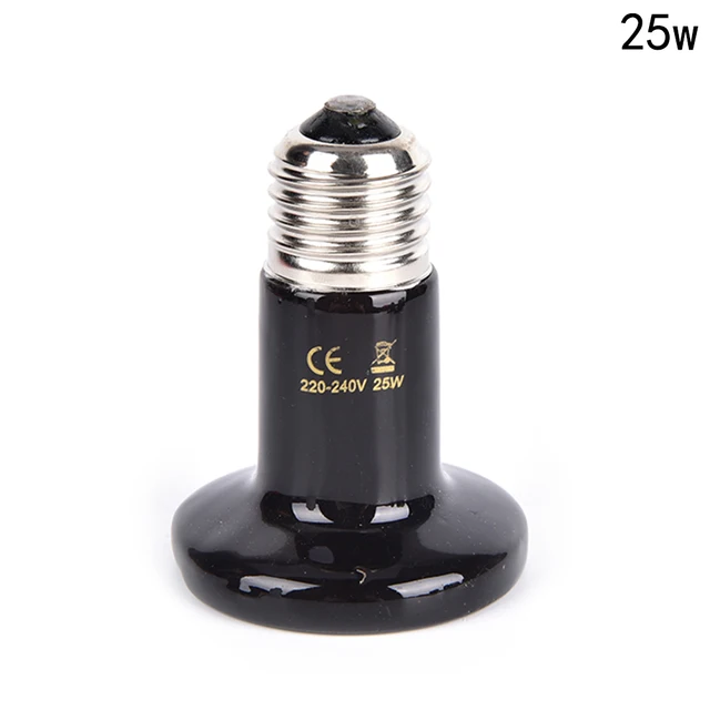 25W / 50W 75W 100W Pet Heating Lamp Black Infrared Ceramic Emitter Heat Light Bulb Brooder Reptile 3