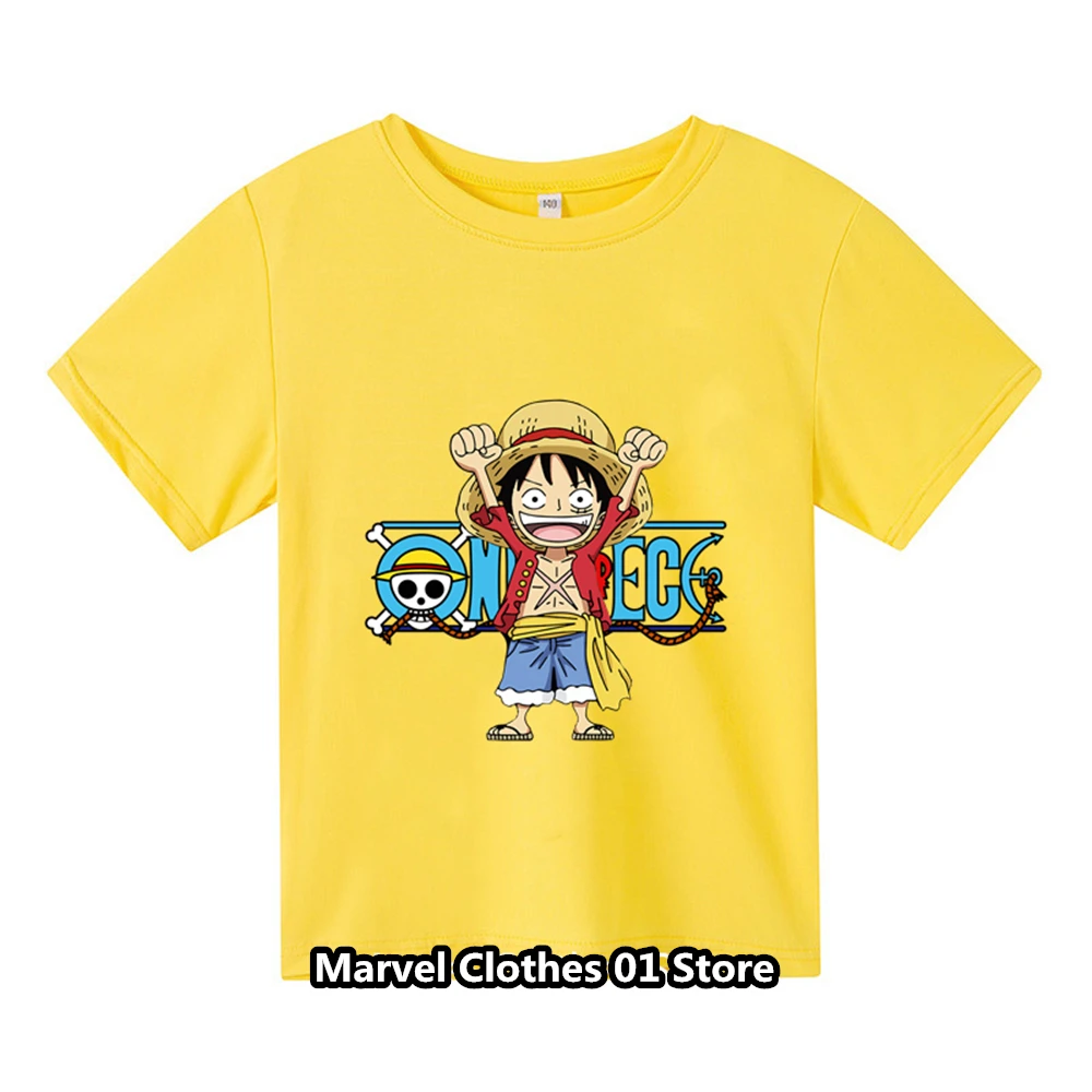New Summer Short Sleeve Anime One Pieces Printed T-shirt  Children Summer Cool Streetwear Cool Boy Girl Kids Tops 3