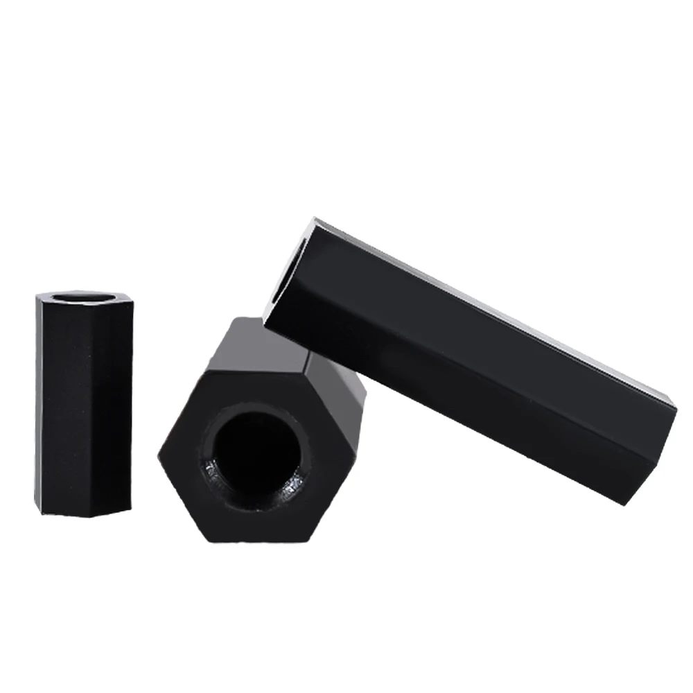 Female Hex Nylon Standoff Metric Thread Hexagonal Spacers Spacing Screw M2 M2.5 M3 M4 M5 M6 Black White Motherboard Rack Column