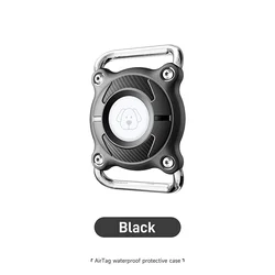 Waterproof Protective Case Cover for Airtag Anti-Lost Tracker with Keychain Attachment (Black)