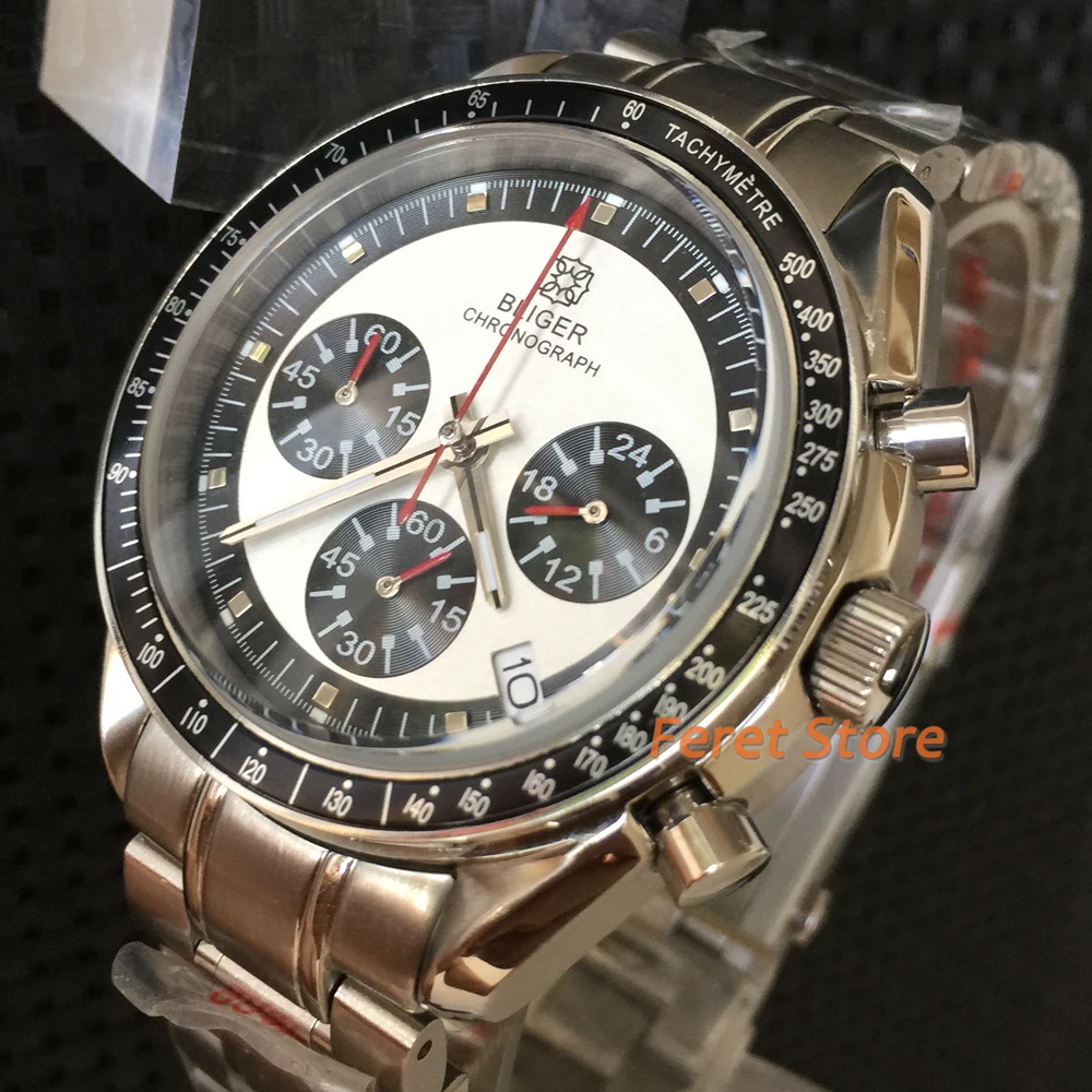 

Часы-хронограф кварцевые с синим циферблатом и сапфировым стеклом, 39 мм