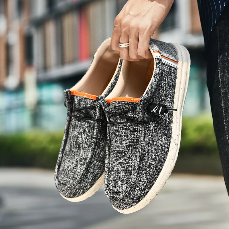 Men Casual Canvas Shoes Mens Loafers Breathable Slip on Flats Male Vulcanized Shoes Driving Shoes Plus Size 48 Walking shoe2024 4
