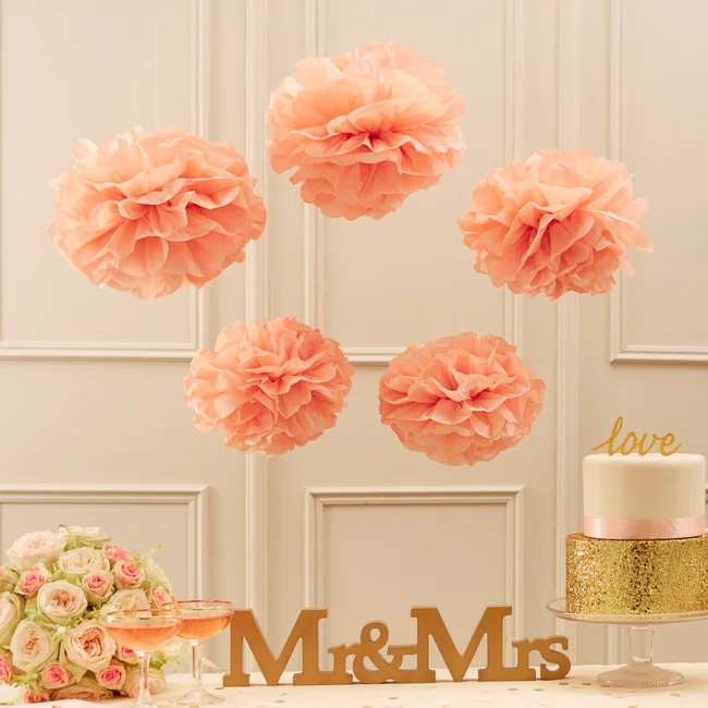 5 шт., бумажные помпоны 4, 6, 8, 10, 12 дюймов (art.: 3920bcdc30e97) - 3920bcdc30e97