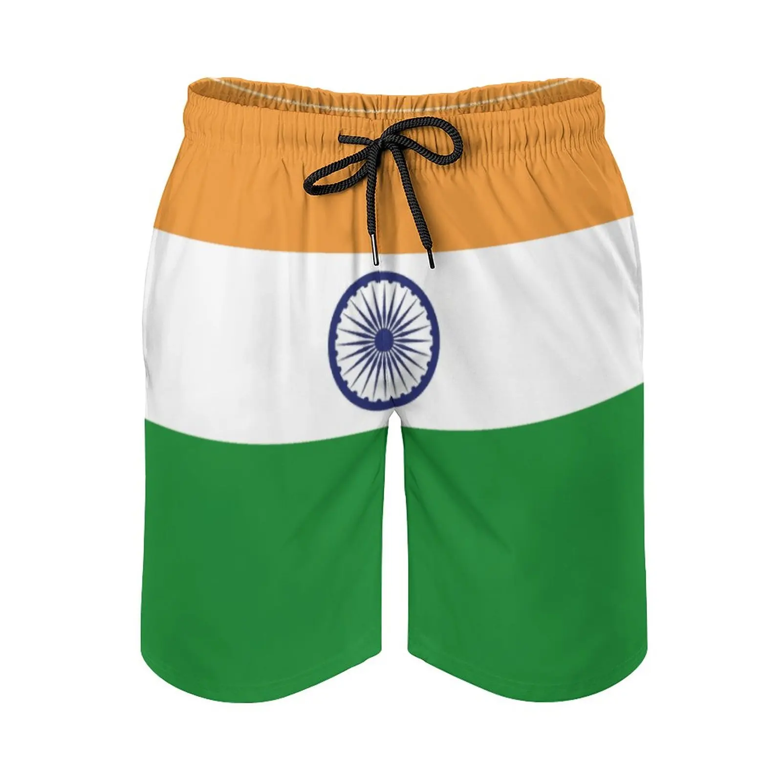 

Anime Men's Beach Shorts Flag of India Loose Stretch Causal Hot Sale Male Shorts Casual Adjustable Drawstring Breathable Quick D