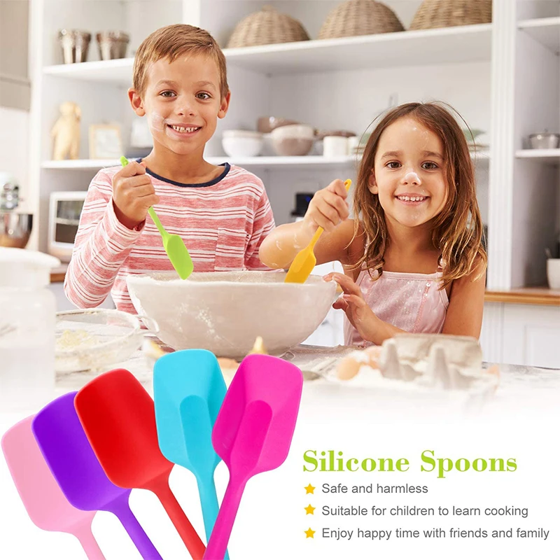 LMETJMA 28cm Silicone Spatulas Heat Resistant Spoon Spatula Non-Stick Spoonula Flexible Scrapers Baking Mixing Tool JT20 BEST SELLERS