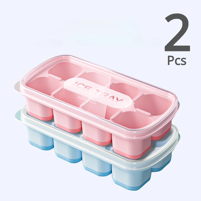 Zackoo 8Grid Silicone Press Ice Cude Tray Mould Home Frozen