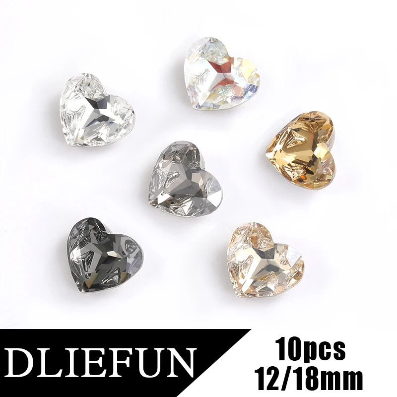 

12/18mm Heart High Quality Glass Crystals Stones Rhinestones For Jewelry Decoration DIY Crafts Gems Accessories Sew On Clothes
