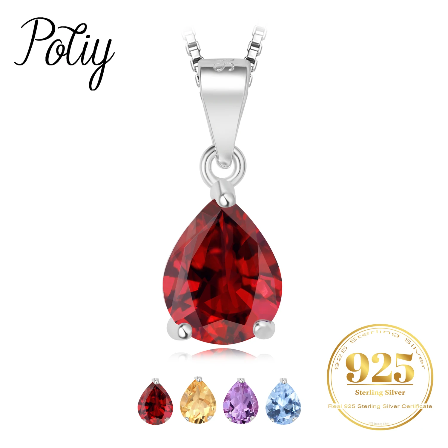 Pendentif fait main en argent sterling 925 avec grenat spessartine et citrine - France