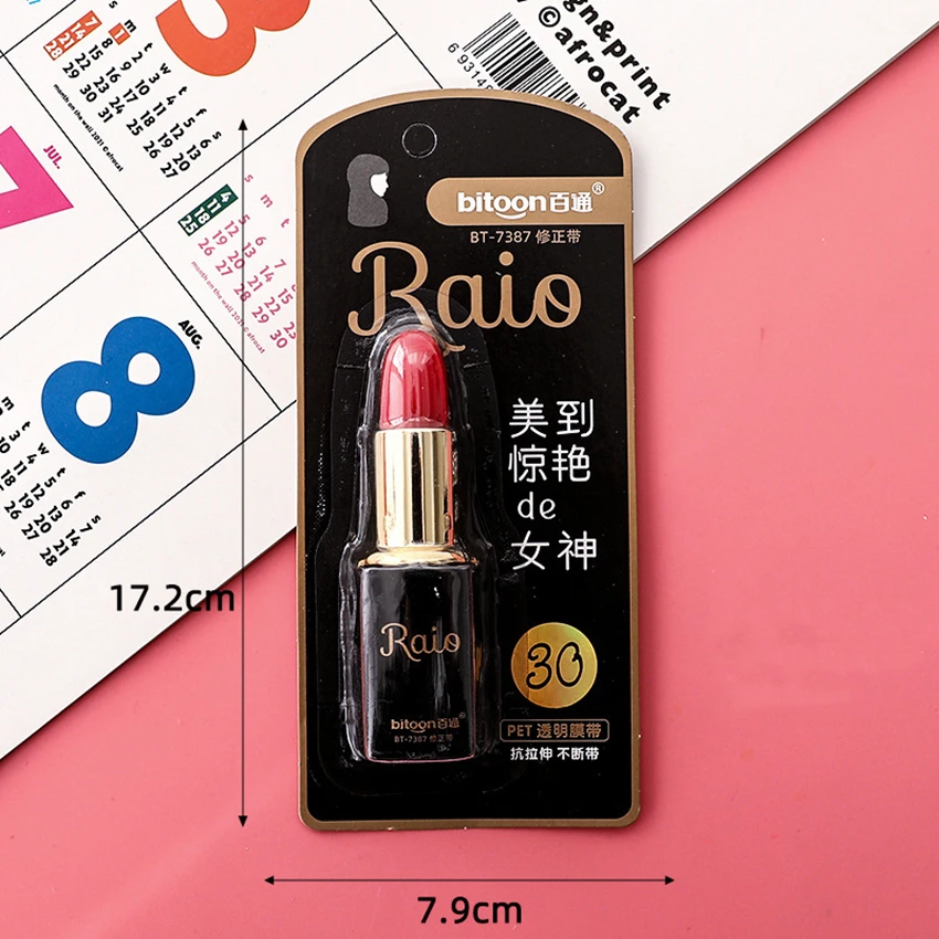 Correction Tape Lipstick Kawaii Fita Corretiva Material Escolar Correctores Escolares Girl Cinta Correctora Cute Mini Rectify correction tape