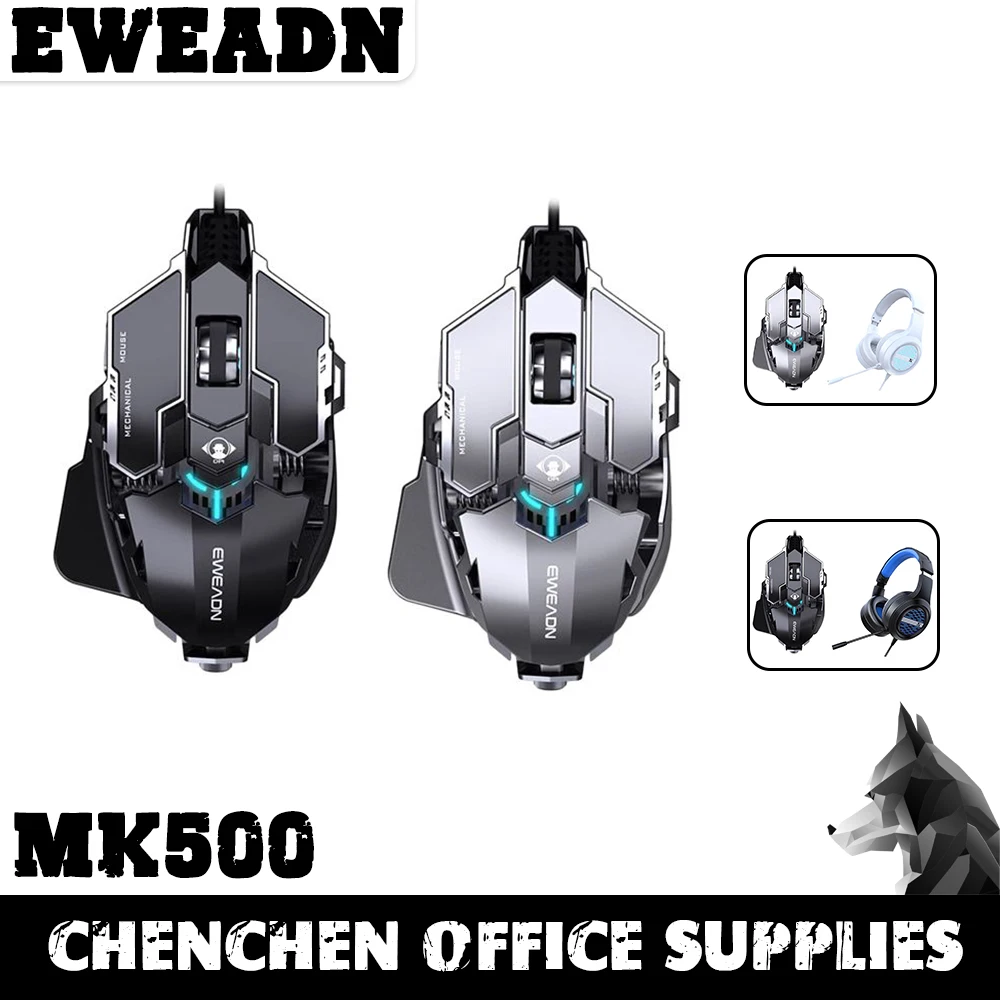 

Eweadn Mk500 Mechanical Gamer Mouse Silent Metal Wired Mouse 12800dpi Usb Office Gaming Csgo Fps Men Mice For Pc Computer Laptop