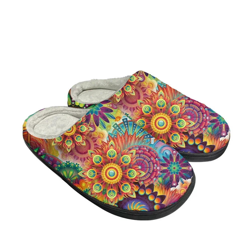 Hot Abstract Fashion Cotton Custom Slippers Mens Womens Sandals Plush Casual Keep Warm Shoes Thermal Comfortable Latest Slipper