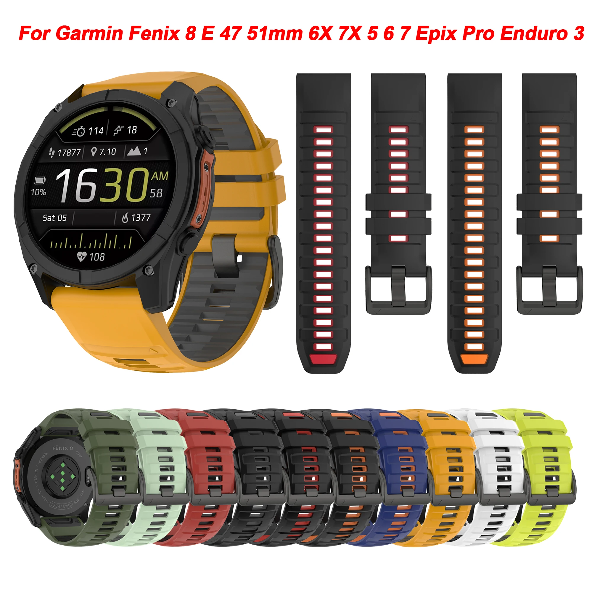 Premium QuickFit Silicone Strap Bracelet - 26mm/22mm Adjustable Band