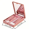 5Pcs Portable Makeup Brush Set With Mirror -  Foldable Travel Kit ，Mini Makeup Brush Set Travel Makeup Brush Set 6