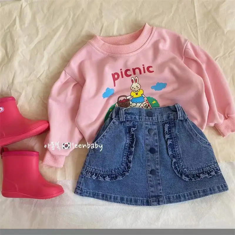 Kids New Summer Girls Denim Skirts Casual Kids Skirt Baby Clothing Jean Skirts Toddler Clothes 2 3 4 5 6 T