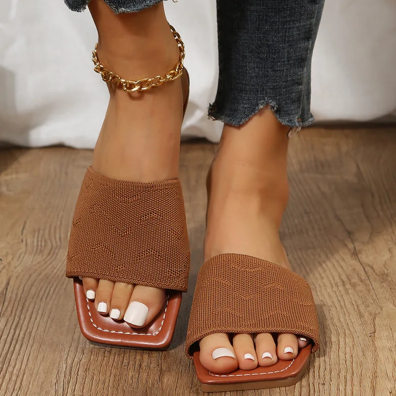 

Fashion Mesh Woven Cloth Summer Shoes Open Toe Woman Breathable Sandals For New Lightweight Plus Size Slippers