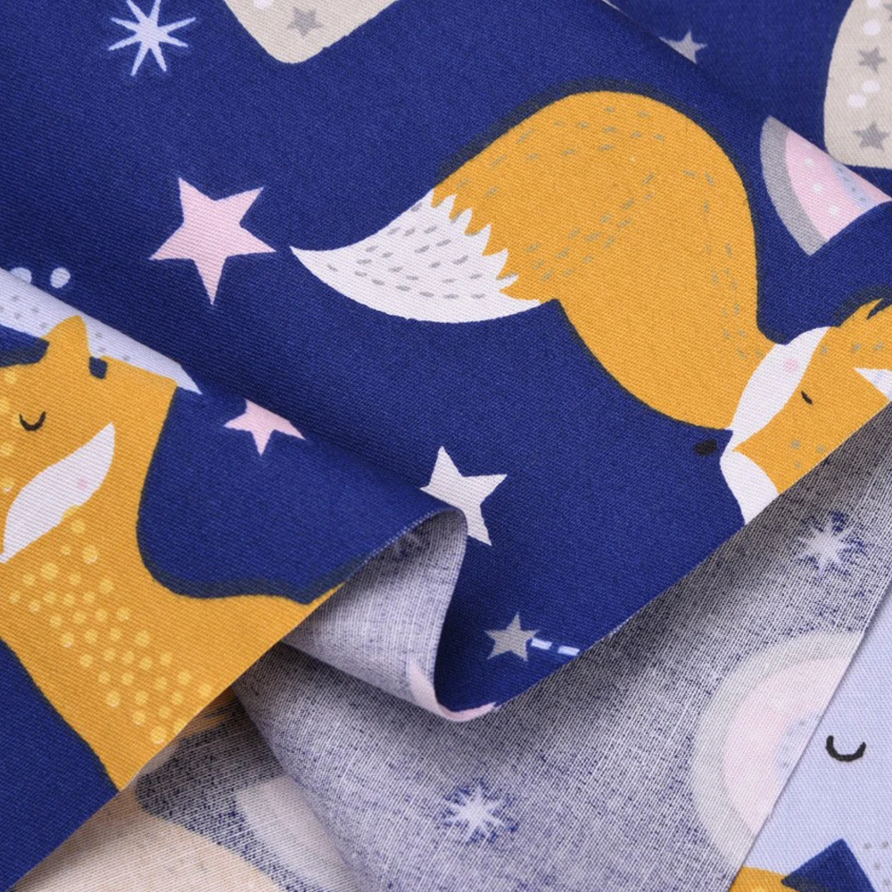 Teramila Cotton Fabric Fox Cartoon Design Tecido Tela Bedding DIY Patchwork Quilting Baby Cloth Sewing Home Textile Scrapbooking - 4