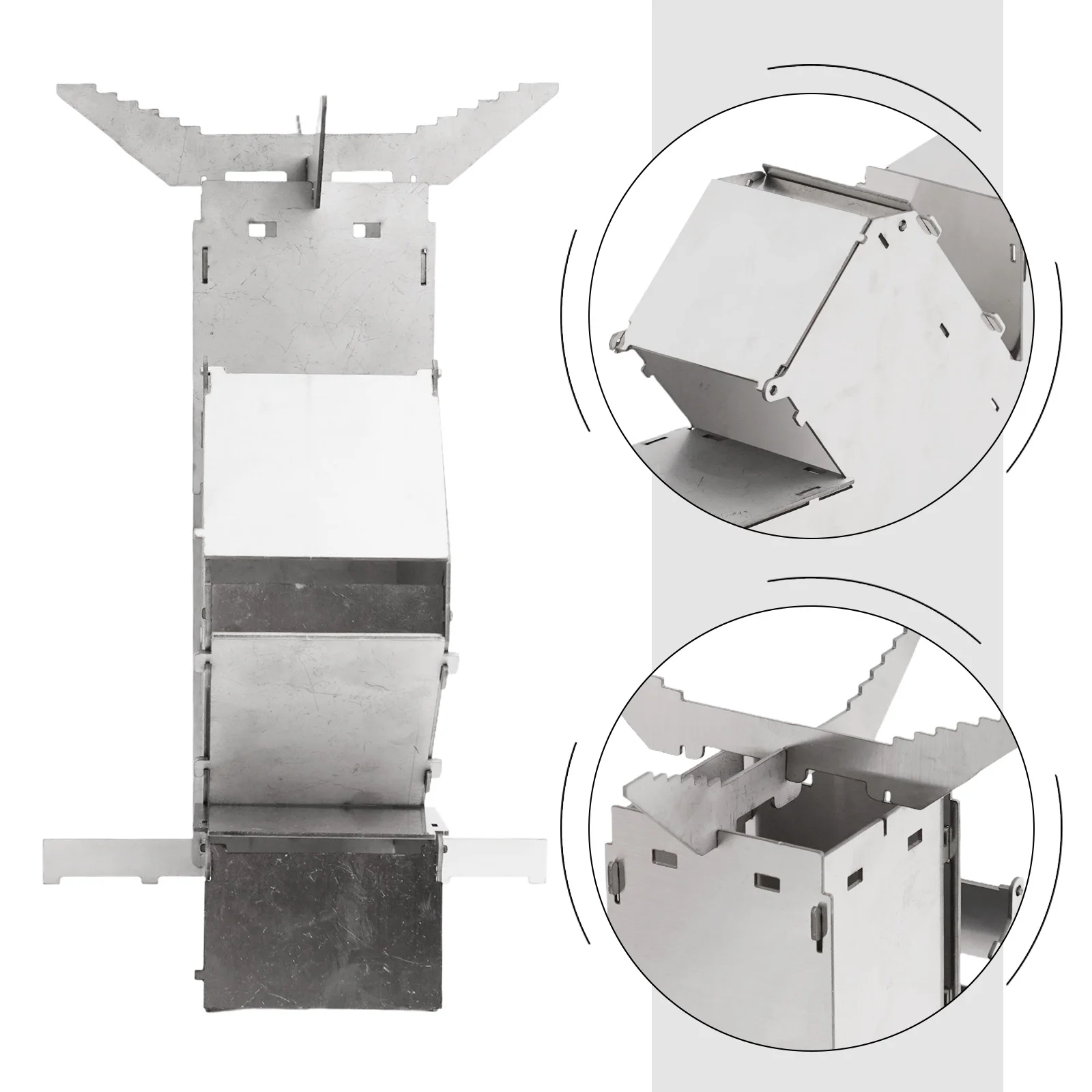 Foldable Camping Wood Stove Stainless Steel Collapsible Rocket Firewood Stove For Hunting Fishing Picnic Camping Supplies
