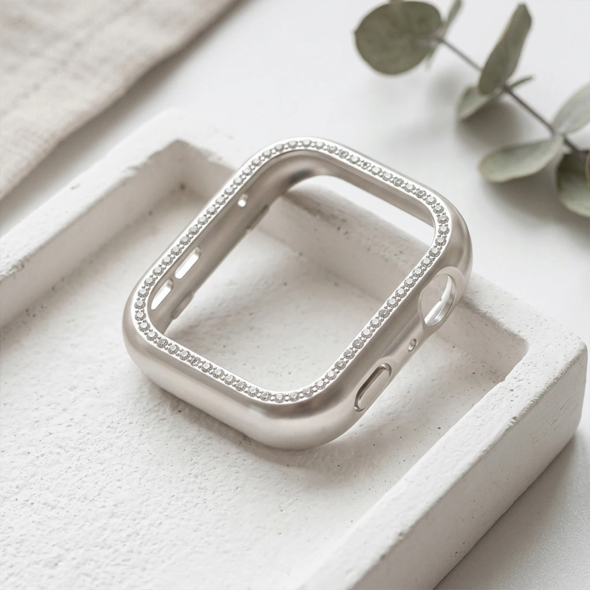 Diamond Protective Bumper Frame for Smartwatch - All-Around Hollow PC Case Cover
