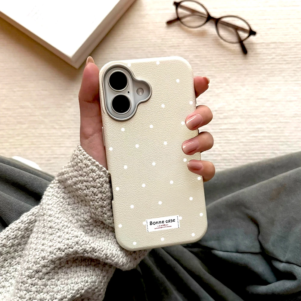 White Polka Dots Design Shockproof Soft Phone Case