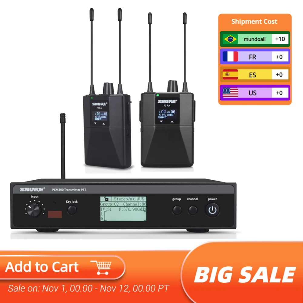 FreeShippingPSM300InEarMonitorWirelessSystem40Frequencies
