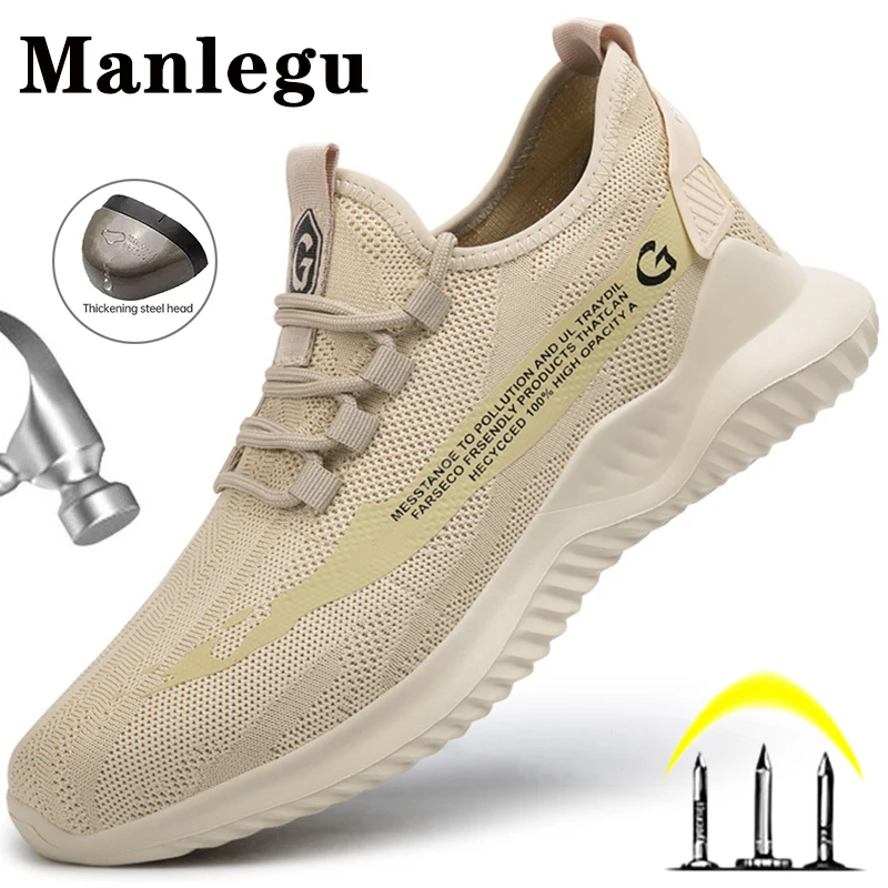 Men Sneakers Outdoor Boots Chelsea Boots Men Leather Boots Business Mens Boots Lightweight Work Safety Shoes Men Women Work Sneakers Breathable Construction Shoes Steel Toe Safety Boots Footwear
