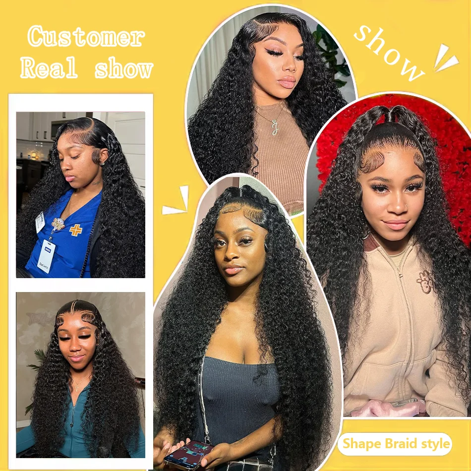 250 300 Density Deep Wave 13x6 HD Lace Frontal Human Hair Wig Brazilian 30 40 Inch 13x4 Water Curly Lace Front Wigs For Women 5