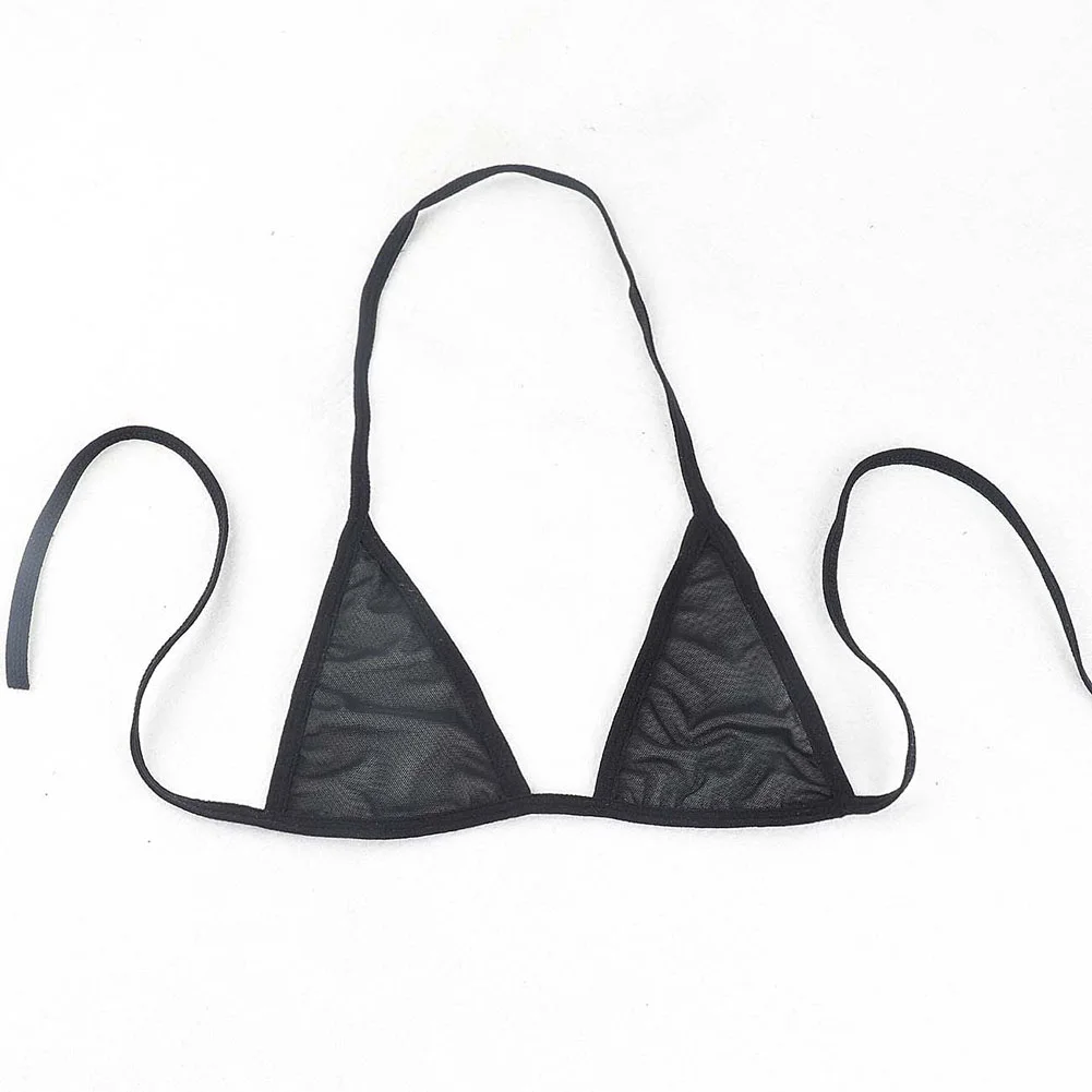 Women's Sexy Lingerie 2 Piece Bikini Swimwear Bra with Tie Side Thong Beachwear Breathable Underwear Low Rise Panties