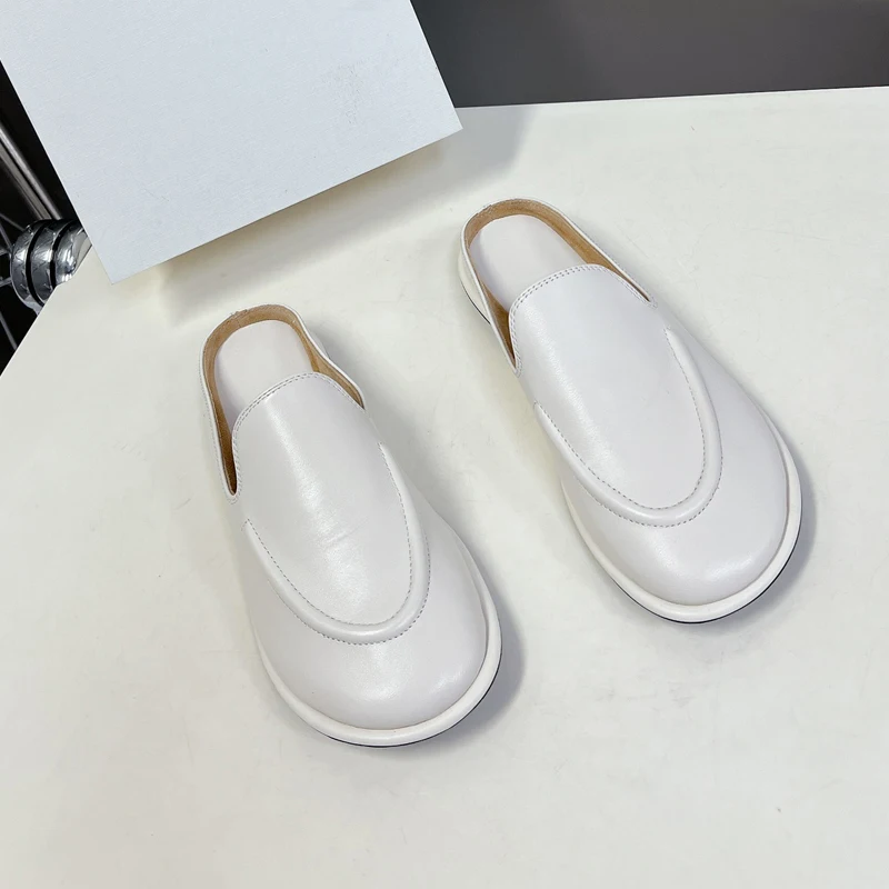 

2024 New Trending Soft Leather Ballet Flats For Women Vintage Round Toe Female Loafers Casual Shallow Single Shoes Free Shipping
