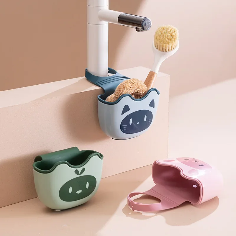 

Home Sink Drain Basket Kitchen Sink Holder Adjustable Soap Sponge Shelf Hanging Drain Basket Kitchen Accessories