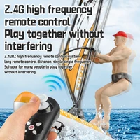 Remote Control Speedboat 2.4G RC Sailing Boat Dazzling Swing Kayak Paddle Racing Boat Competitive Steering Model Birthday Gift 3