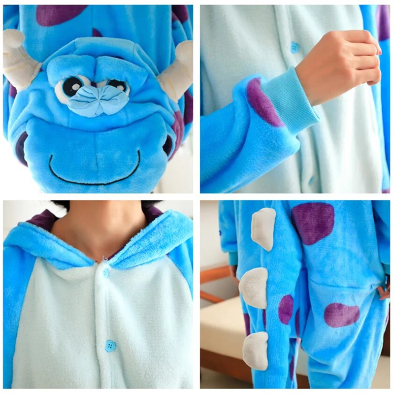 Sulley Sullivian Kigurumi Onesie Pajamas Monster Cosplay Costume for Women cosplay costumes kigurumi pajamas