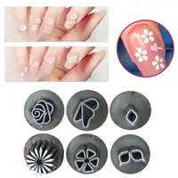 6pcs New Nail Art Stamp Pen Set Nail Art Pen Set Stamping Plate Nail Diy Nail Doodle With Petal Embellished Seal Pen 1