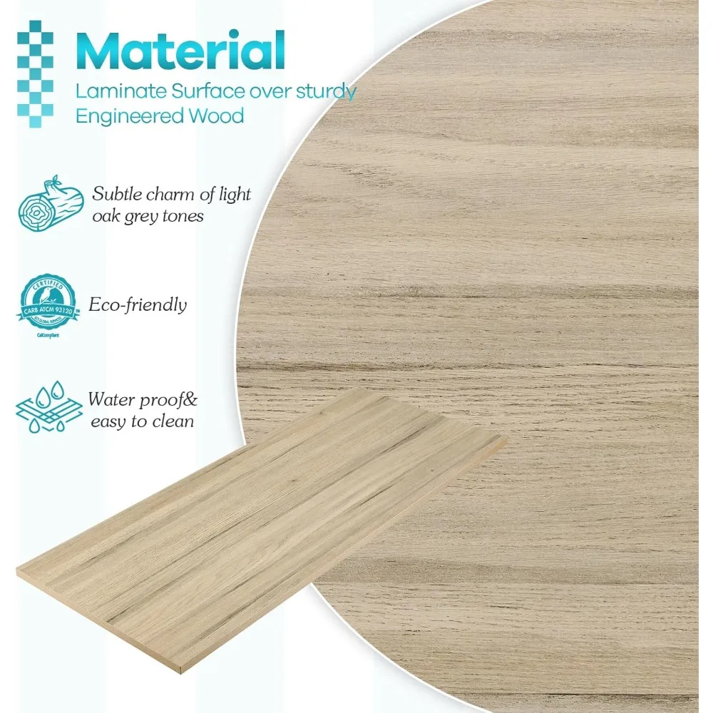 "48x26 inch single-piece solid wood desk surface for adjustable height workstations, ideal for dual or l-shaped desks, suitable