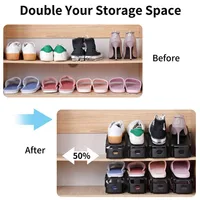 20pcs Shoe Slots Organizer, Thickened Double Storage Layer Closet Organization Stacker Easy No Assembly Required Rack Space Save 2
