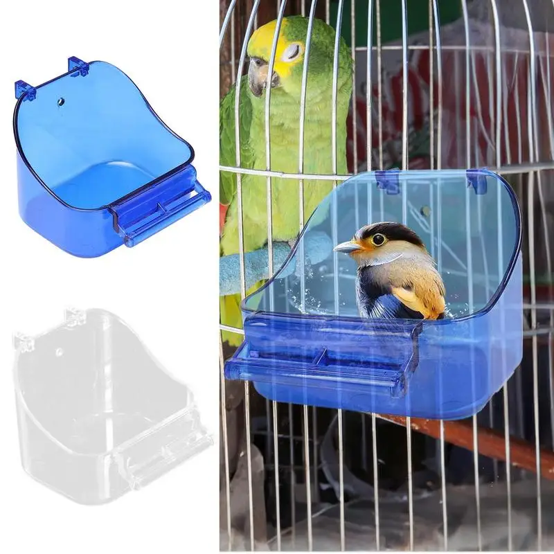 Bagno per uccelli per gabbia Vasca da bagno per pappagalli Gabbia per uccelli Vasca da bagno per uccelli Piscina comoda spessa e robusta per pappagalli calopsitte Uccelli piccoli - immagine 2