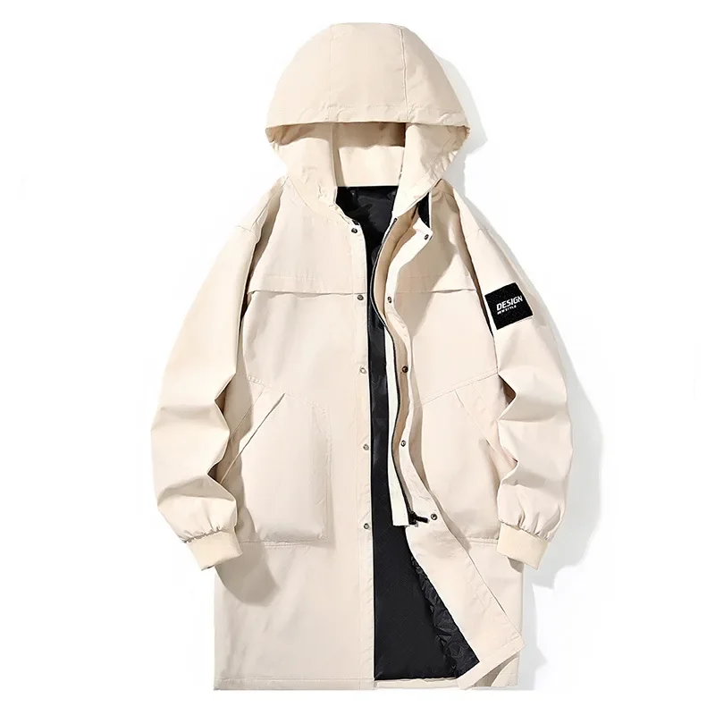 Plus size long windbreaker spring men's coat long section jacket For men 9XL 8XL men clothing Trench Coat Warmth Coat Waterproof Windbreaker Jacket Casual Men Jacket Outdoor Jackets