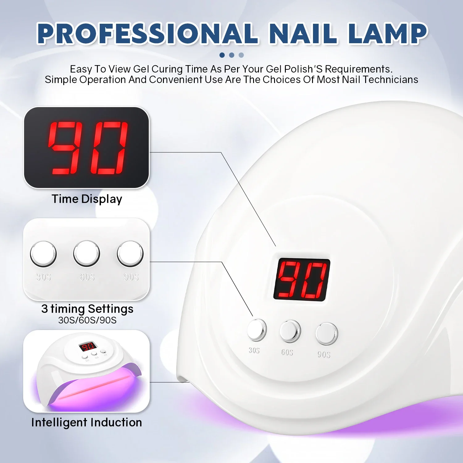 72W UV LED Nail Drying Lamp For Curing All Nail Gel Polish 24LEDS Nail Dryer With Automatic Sensor Professional Salon Art Tools 5