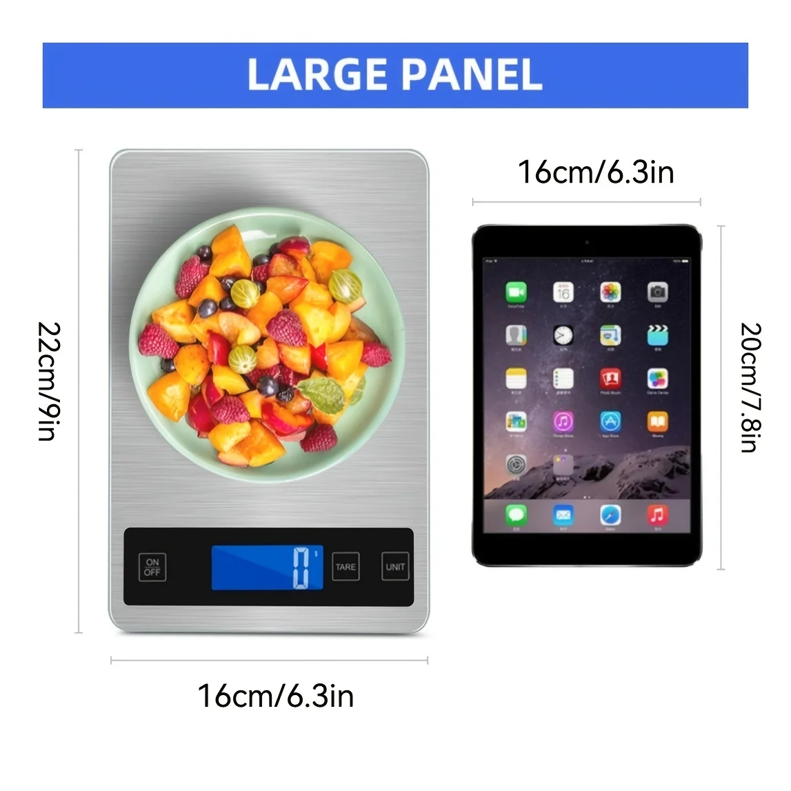 충전식 디지털 주방 체중계, 정밀 체중계 1g/0.1oz, 방수 스테인리스 스틸 및 강화 유리 표면